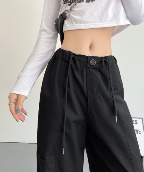 PIN(ピン)の「ワイドカーゴパンツ(カーゴパンツ・レディース・アイボリー/ブラック/ライトピンク・S/L/M)」の21枚目の写真