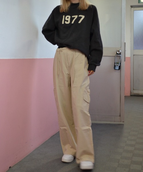 PIN(ピン)の「ワイドカーゴパンツ(カーゴパンツ・レディース・アイボリー/ブラック/ライトピンク・S/L/M)」の5枚目の写真