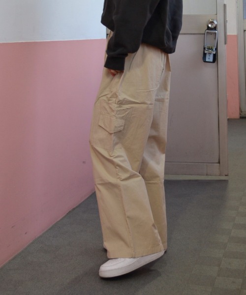 PIN(ピン)の「ワイドカーゴパンツ(カーゴパンツ・レディース・アイボリー/ブラック/ライトピンク・S/L/M)」の6枚目の写真