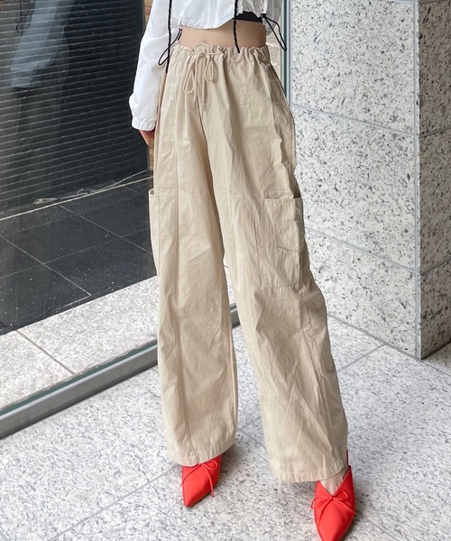 PIN(ピン)の「ワイドカーゴパンツ(カーゴパンツ・レディース・アイボリー/ブラック/ライトピンク・S/L/M)」の13枚目の写真