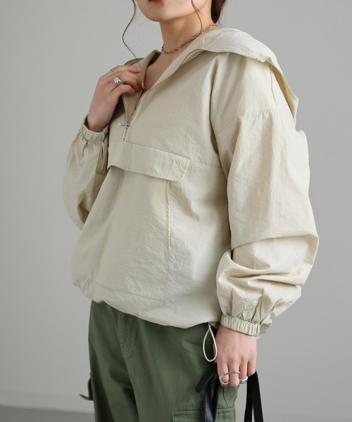 セール】ワッシャータフタアノラックパーカー（ナイロンジャケット