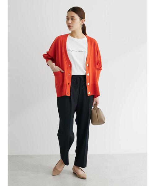 Green　Parks（グリーンパークス）の「洗える　ショート丈カーディガン（カーディガン/ボレロ・レディース・ブルー/ネイビー/オレンジ/アイボリー・FREE）」の12枚目の写真