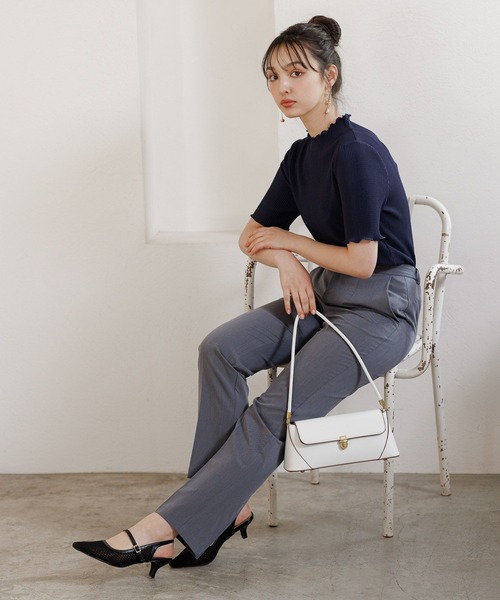 Andemiu(アンデミュウ)の「プリーツカットソー半袖192268(Tシャツ/カットソー・レディース・ベージュ/ブラック/ホワイト/グレー/グリーン/ホワイト系その他/ネイビー・FREE)」の19枚目の写真