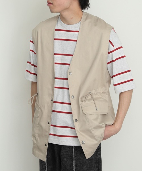 SENSE OF PLACE by URBAN RESEARCH（センスオブプレイスバイアーバンリサーチ）の「『ユニセックス』ハンティングベスト（ベスト・メンズ・ブラック/カーキ/ライトベージュ・MEDIUM/LARGE）」の6枚目の写真