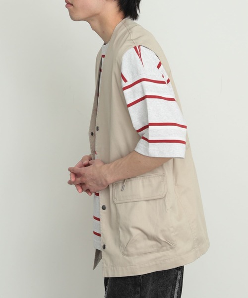 SENSE OF PLACE by URBAN RESEARCH（センスオブプレイスバイアーバンリサーチ）の「『ユニセックス』ハンティングベスト（ベスト・メンズ・ブラック/カーキ/ライトベージュ・MEDIUM/LARGE）」の4枚目の写真