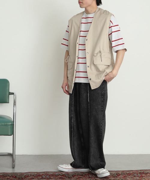 SENSE OF PLACE by URBAN RESEARCH（センスオブプレイスバイアーバンリサーチ）の「『ユニセックス』ハンティングベスト（ベスト・メンズ・ブラック/カーキ/ライトベージュ・MEDIUM/LARGE）」の7枚目の写真