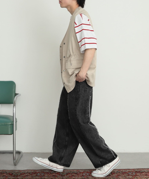 SENSE OF PLACE by URBAN RESEARCH（センスオブプレイスバイアーバンリサーチ）の「『ユニセックス』ハンティングベスト（ベスト・メンズ・ブラック/カーキ/ライトベージュ・MEDIUM/LARGE）」の11枚目の写真