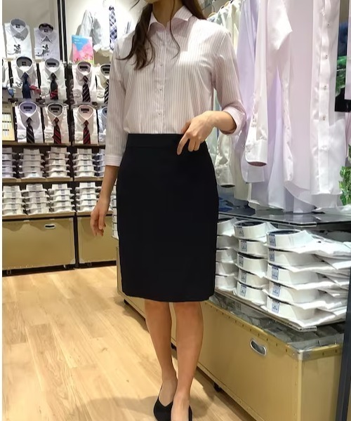 TOKYO SHIRTS（トウキョウシャツ）の「形態安定ノーアイロン レギュラー 七分袖ビジネスワイシャツ（ビジネスシャツ・レディース・ライトピンク・LL/S/M/L/XL）」の6枚目の写真