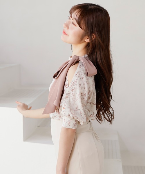 LIPSERVICE（リップサービス）の「サイドリボンハーフブラウス（シャツ/ブラウス・レディース・その他2/モカ/その他1/アイボリー・FREE）」の9枚目の写真