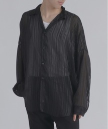 シースルーシャツ ストライプ」に該当するトップスファッション通販