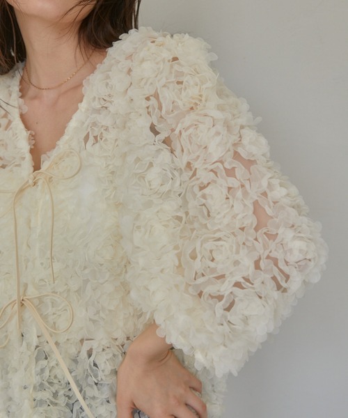 CUT(カット)の「Floret lace カーディガン(カーディガン/ボレロ・レディース・ブラック/ホワイト・FREE)」の13枚目の写真