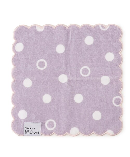 SHOO・LA・RUE（シューラルー）の「◆タオルハンカチ スカラップ（ハンカチ/ハンドタオル・レディース・ホワイト/パープル系4/ピンク系・00）」の3枚目の写真