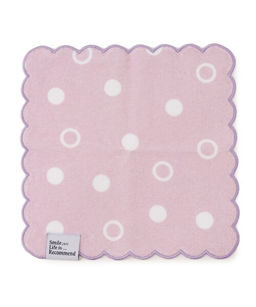 SHOO・LA・RUE（シューラルー）の「◆タオルハンカチ スカラップ（ハンカチ/ハンドタオル・レディース・ホワイト/パープル系4/ピンク系・00）」の6枚目の写真