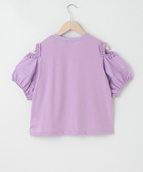 by LOVEiT(バイラビット)の「ぽわんスリーブアソートTシャツ(Tシャツ/カットソー・キッズ・サックスブルー/オフホワイト/ラベンダー/ブラック・130cm/140cm/120cm/150cm/160cm)」の6枚目の写真