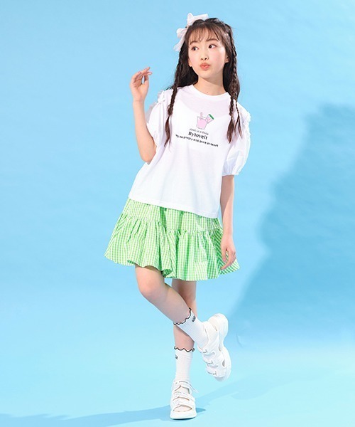 by LOVEiT(バイラビット)の「ぽわんスリーブアソートTシャツ(Tシャツ/カットソー・キッズ・サックスブルー/オフホワイト/ラベンダー/ブラック・130cm/140cm/120cm/150cm/160cm)」の13枚目の写真