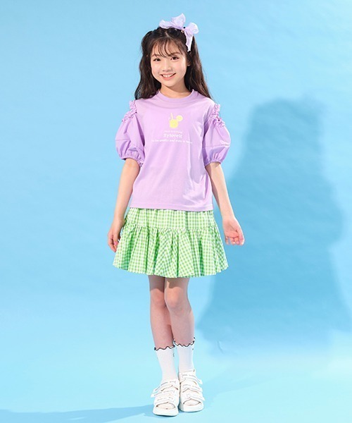 by LOVEiT(バイラビット)の「ぽわんスリーブアソートTシャツ(Tシャツ/カットソー・キッズ・サックスブルー/オフホワイト/ラベンダー/ブラック・130cm/140cm/120cm/150cm/160cm)」の14枚目の写真