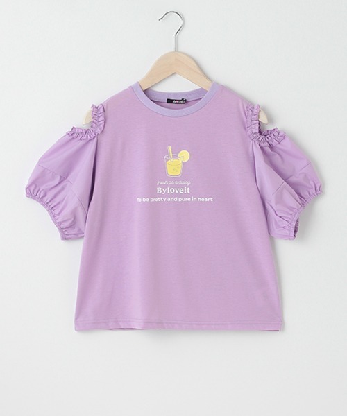 by LOVEiT(バイラビット)の「ぽわんスリーブアソートTシャツ(Tシャツ/カットソー・キッズ・サックスブルー/オフホワイト/ラベンダー/ブラック・130cm/140cm/120cm/150cm/160cm)」の20枚目の写真