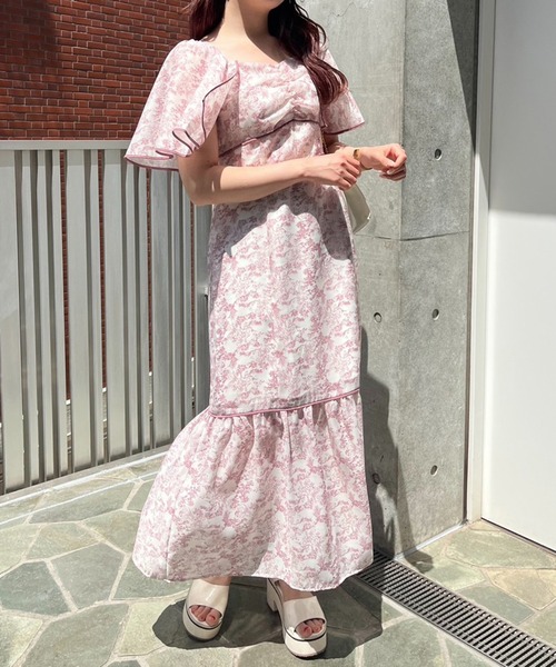 one after another NICE CLAUP（ワンアフターアナザーナイスクラップ）の「トワルドジュイ/オリジナルプリントワンピース（ワンピース・レディース・グレー系その他/ピンク系その他/ライトグレー系・FREE）」の3枚目の写真