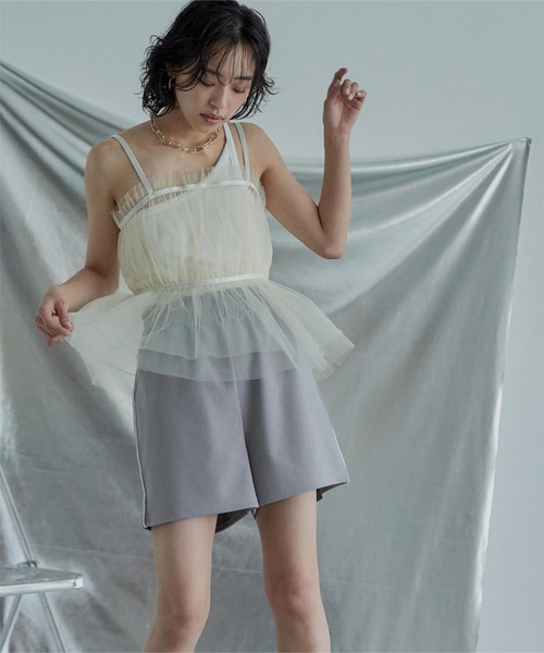 miette（ミエット）の「サイドラインジャージショートパンツ（その他パンツ・レディース・グレー/ダークグリーン/ネイビー・FREE）」の5枚目の写真