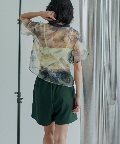 miette（ミエット）の「サイドラインジャージショートパンツ（その他パンツ・レディース・グレー/ダークグリーン/ネイビー・FREE）」の8枚目の写真