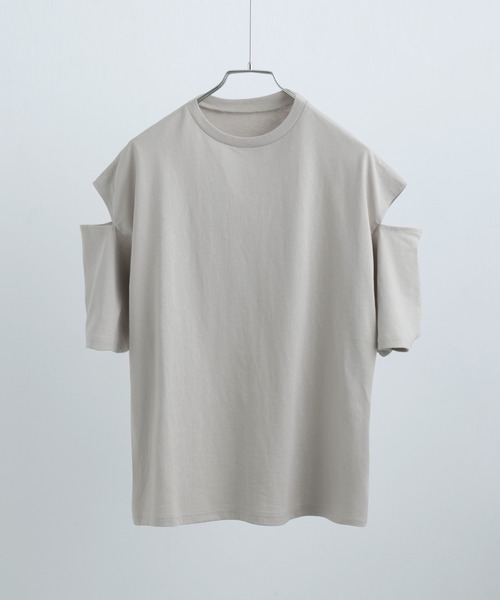 Fashion Letter(ファッションレター)の「カットアウト ビッグ5分袖Tシャツ(Tシャツ/カットソー・レディース・ブラック/アイボリー/グレイッシュベージュ・M)」の7枚目の写真