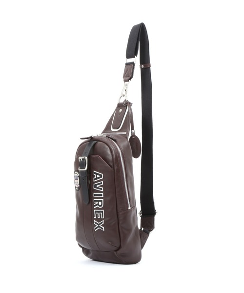 AVIREX（アヴィレックス）の「VARSITY LEATHER ONE SHOULDER BAG/ バーシティーレザーワンショルダーバッグＡＶＸ５６２９（ショルダーバッグ・レディース・ブラック/ホワイト系2/ダークブラウン・F）」の20枚目の写真