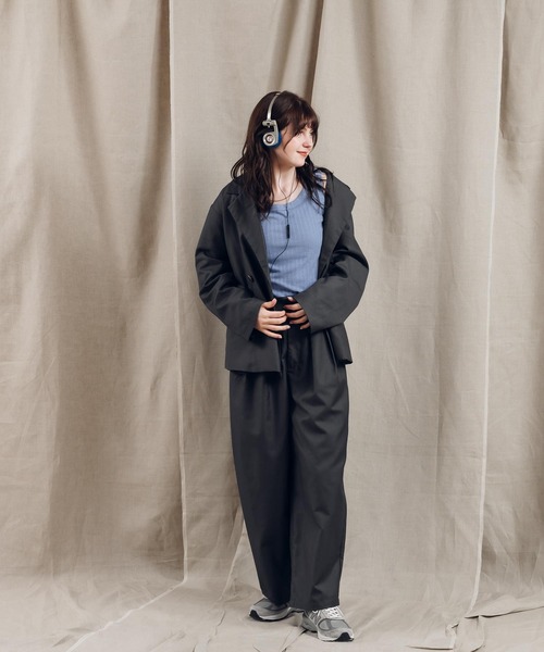 MUHET(ミュエータ)の「ランダムリブタンクトップ(タンクトップ・レディース・チャコールグレー/オフホワイト/サックスブルー・FREE)」の9枚目の写真