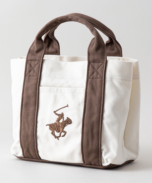 BEVERLY HILLS POLO CLUB(ビバリーヒルズポロクラブ)の「【BEVERLY HILLS POLO CLUB/ビバリーヒルズポロクラブ 】【便利な3部屋仕切り】キャンバス ミニトートバッグ ブランド ロゴ ポニー 刺繍 BHPC ハンドバッグ ランチバッグ(トートバッグ・メンズ・ベージュ/サックスブルー/ネイビー/ブラウン/ブラック/インディゴブルー・FREE)」の18枚目の写真