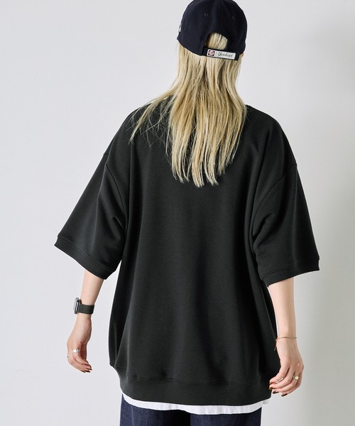 U.S. POLO ASSN.(ユーエスポロアッスン)の「U.S. POLO ASSN. / ユーエスポロアッスン 別注 ビッグシルエット ロゴ刺繍 プルオーバー半袖スウェット(Tシャツ/カットソー・メンズ・ネイビー/ベージュ/ホワイト/ブラック/オートミール/ピンク・S/M/L/XL)」の12枚目の写真
