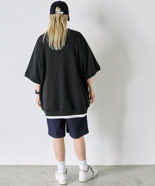 U.S. POLO ASSN.(ユーエスポロアッスン)の「U.S. POLO ASSN. / ユーエスポロアッスン 別注 ビッグシルエット ロゴ刺繍 プルオーバー半袖スウェット(Tシャツ/カットソー・メンズ・ネイビー/ベージュ/ホワイト/ブラック/オートミール/ピンク・S/M/L/XL)」の14枚目の写真