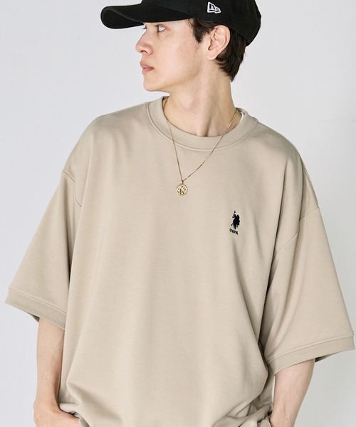 U.S. POLO ASSN.(ユーエスポロアッスン)の「U.S. POLO ASSN. / ユーエスポロアッスン 別注 ビッグシルエット ロゴ刺繍 プルオーバー半袖スウェット(Tシャツ/カットソー・メンズ・ネイビー/ベージュ/ホワイト/ブラック/オートミール/ピンク・S/M/L/XL)」の17枚目の写真