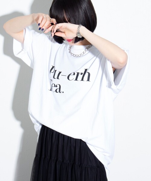 GLOSTER（グロスター）の「【GLOSTER/グロスター】Chinese Tea プリントTシャツ ロゴTシャツ クルーネック（Tシャツ/カットソー・メンズ・ホワイト系その他3/ホワイト系その他/ブラック系その他2/ブラック系その他/ホワイト系その他2/ブラック系その他3・M/L）」の4枚目の写真