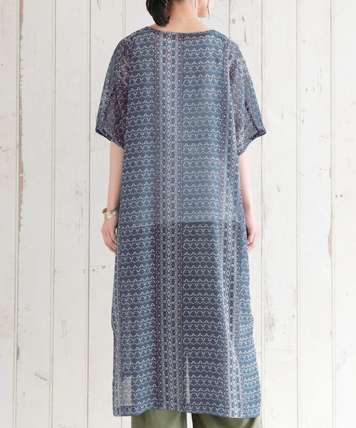 n'OrLABEL(ノアールレーベル)の「【廃盤】『プリントシアーチュニックワンピース』(ワンピース・レディース・ネイビー・FREE)」の5枚目の写真