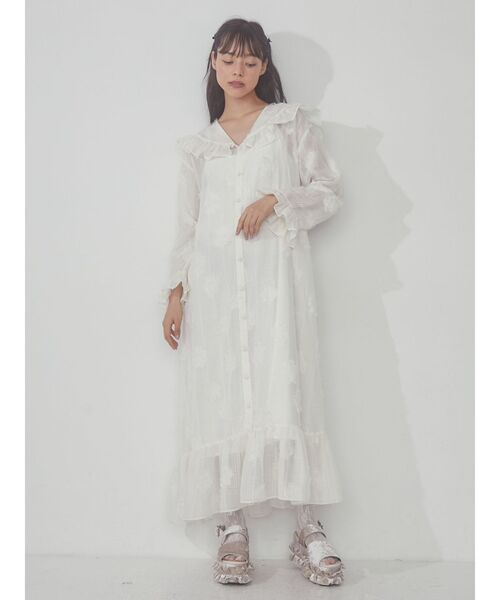 merry jenny（メリージェニー）の「flowerシアーワンピース（ワンピース・レディース・ブラック/アイボリー・FREE）」の3枚目の写真