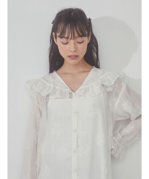 merry jenny（メリージェニー）の「flowerシアーワンピース（ワンピース・レディース・ブラック/アイボリー・FREE）」の8枚目の写真