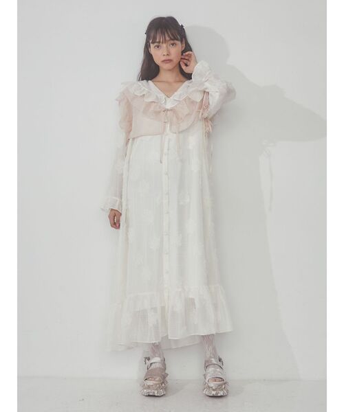 merry jenny（メリージェニー）の「flowerシアーワンピース（ワンピース・レディース・ブラック/アイボリー・FREE）」の17枚目の写真