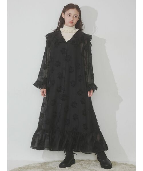 merry jenny（メリージェニー）の「flowerシアーワンピース（ワンピース・レディース・ブラック/アイボリー・FREE）」の18枚目の写真