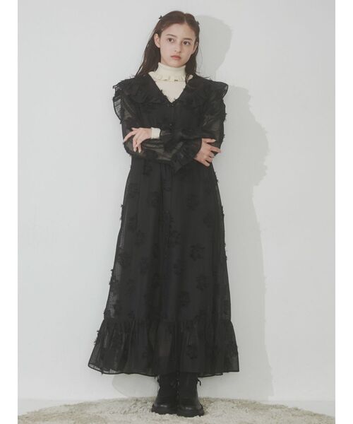 merry jenny（メリージェニー）の「flowerシアーワンピース（ワンピース・レディース・ブラック/アイボリー・FREE）」の19枚目の写真