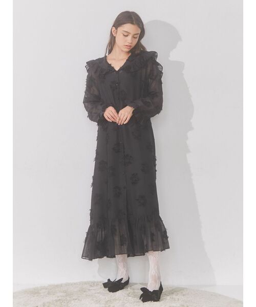 merry jenny（メリージェニー）の「flowerシアーワンピース（ワンピース・レディース・ブラック/アイボリー・FREE）」の13枚目の写真