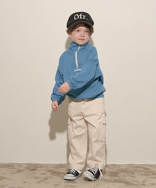 b・ROOM(ビールーム)の「【表コットン毛玉バイバイ】ハーフジップスウェット(スウェット・キッズ・オートミール/チャコール/ピンク/グレイッシュブルー/エメラルド・100cm/110cm/120cm/130cm/140cm/150cm)」の18枚目の写真