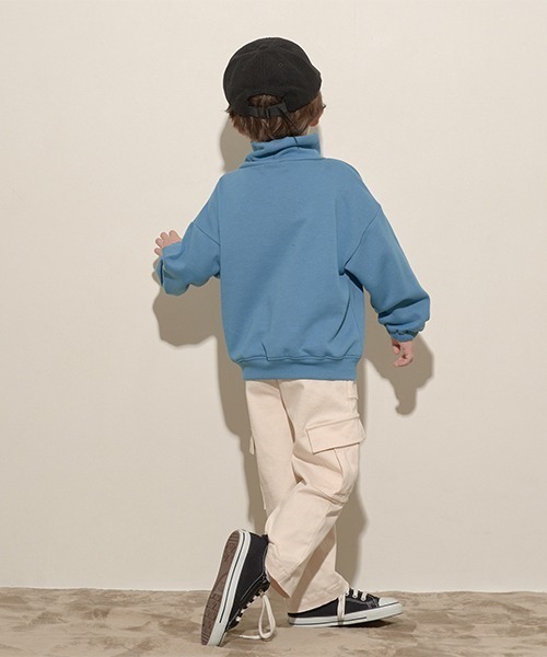 b・ROOM(ビールーム)の「【表コットン毛玉バイバイ】ハーフジップスウェット(スウェット・キッズ・オートミール/チャコール/ピンク/グレイッシュブルー/エメラルド・100cm/110cm/120cm/130cm/140cm/150cm)」の16枚目の写真