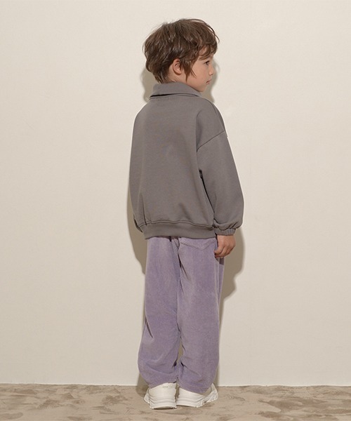 b・ROOM(ビールーム)の「【表コットン毛玉バイバイ】ハーフジップスウェット(スウェット・キッズ・オートミール/チャコール/ピンク/グレイッシュブルー/エメラルド・100cm/110cm/120cm/130cm/140cm/150cm)」の6枚目の写真