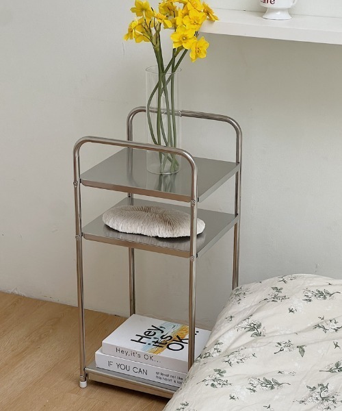 Made in I(メイドインアイ)の「ミッドセンチュリーモダンステンレス三段サイドラック(家具・レディース・シルバー・FREE)」の11枚目の写真