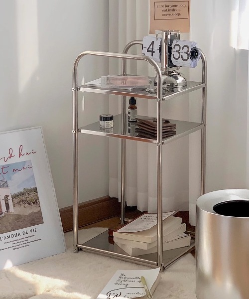 Made in I(メイドインアイ)の「ミッドセンチュリーモダンステンレス三段サイドラック(家具・レディース・シルバー・FREE)」の15枚目の写真