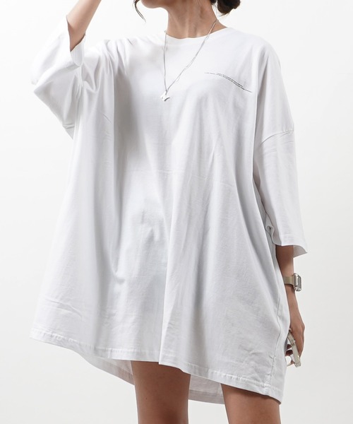 GLARE（グレア）の「【GLARE】 月モチーフ バックプリント オーバーTシャツ /  Moon Motif Back Print Over T-shirt（Tシャツ/カットソー・メンズ・ブルー/ブラック/チャコール/ホワイト・FREE）」の8枚目の写真