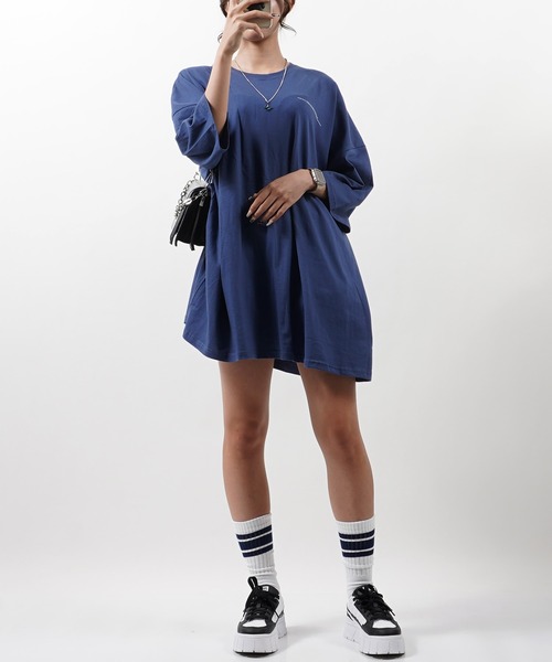 GLARE（グレア）の「【GLARE】 月モチーフ バックプリント オーバーTシャツ /  Moon Motif Back Print Over T-shirt（Tシャツ/カットソー・メンズ・ブルー/ブラック/チャコール/ホワイト・FREE）」の7枚目の写真