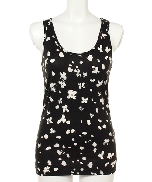 AZUL by moussy（アズールバイマウジー）の「TPU天竺総柄ランダムフラワー柄タンク（タンクトップ・レディース・ブラック系その他/ダークネイビー/ホワイト系その他・MEDIUM/SMALL/LARGE）」の10枚目の写真
