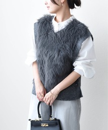 MIXフェザーヤーン2WAYニットベスト