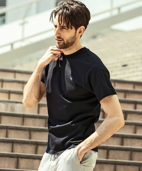 1PIU1UGUALE3  RELAX （ウノピゥウノウグァーレトレ リラックス）の「1PIU1UGUALE3 RELAX(ウノピゥウノウグァーレトレ リラックス)ワンポイントロゴ ロゴ刺繍 ベーシック半袖Tシャツ（Tシャツ/カットソー・メンズ・ネイビー/ホワイト/レッド/ブラック/トップグレー・S/M/XL/L/XXL）」の12枚目の写真