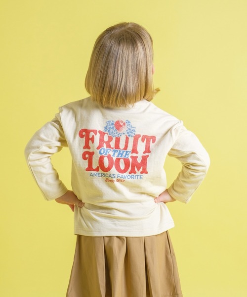 FRUIT OF THE LOOM（フルーツオブザルーム）の「KIDS 接結天竺 長袖 TEE / 長袖 / ロンT / バック / ロゴ / プリント / カジュアル / ユニセックス（Tシャツ/カットソー・キッズ・ホワイト/ブラック・S/M/L）」の7枚目の写真